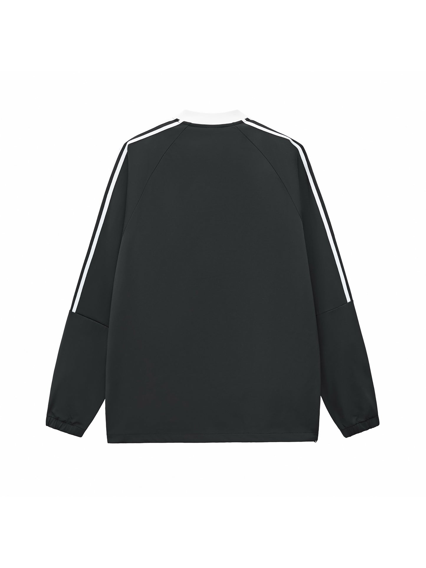 Humanist Oversized V‑Neck Track Sweatshirt – Black