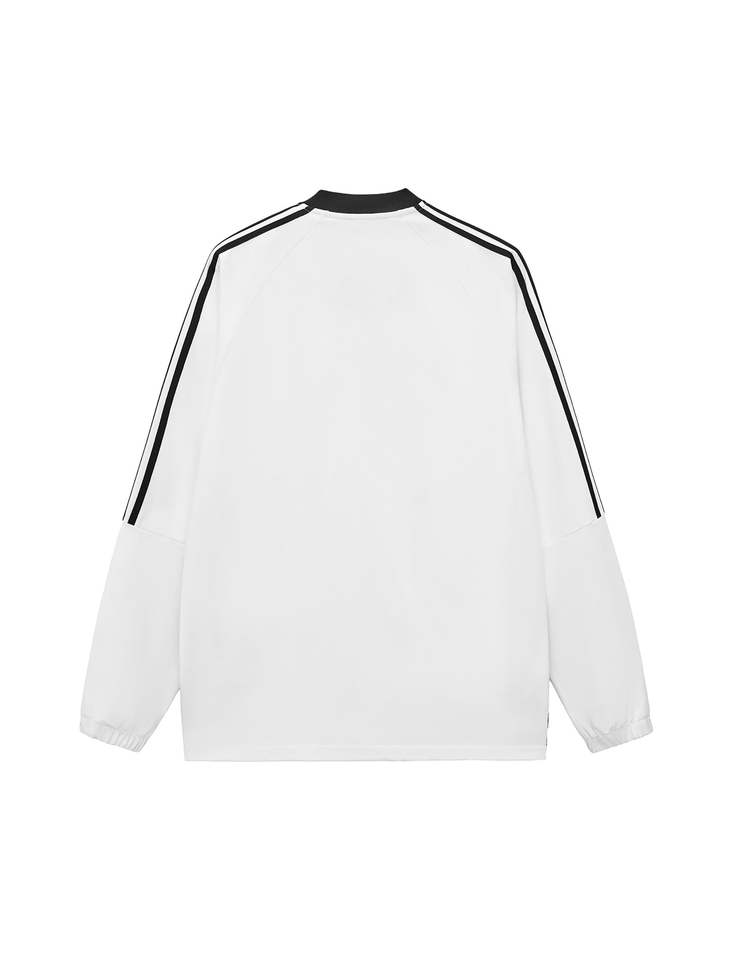Humanist Oversized V‑Neck Track Sweatshirt – White
