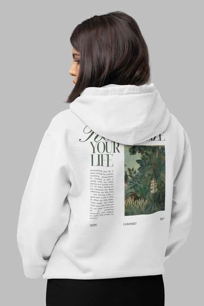 The Humanist “Romanticize Your Life” Oversized Hoodie – White