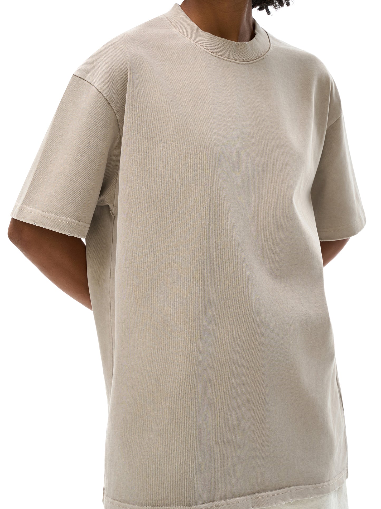 Humanist Heavyweight Vintage Washed Frayed T-Shirt – Washed Sand Description: