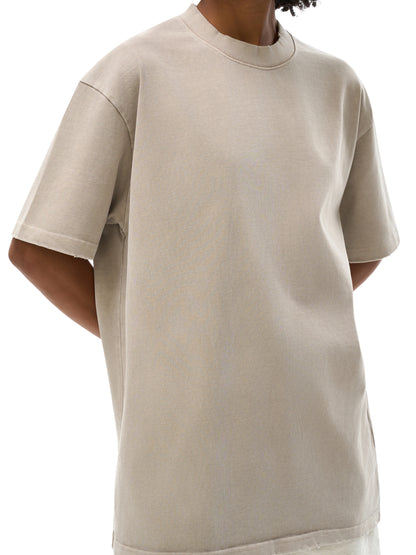 Humanist Heavyweight Vintage Washed Frayed T-Shirt – Washed Sand Description: