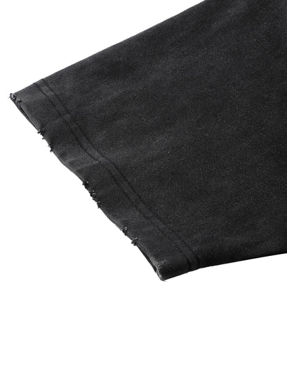 Humanist Heavyweight Vintage Washed Frayed T-Shirt – Washed Black
