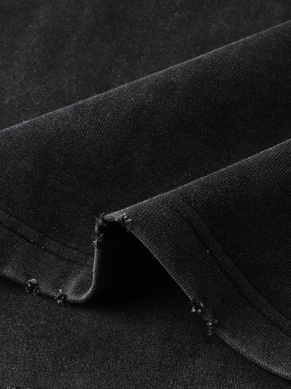 Humanist Heavyweight Vintage Washed Frayed T-Shirt – Washed Black