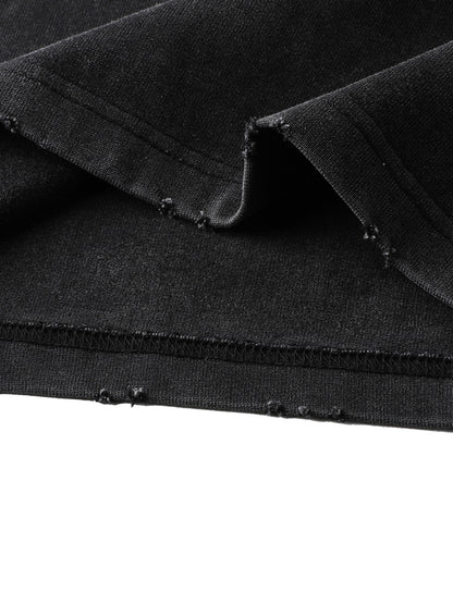 Humanist Heavyweight Vintage Washed Frayed T-Shirt – Washed Black