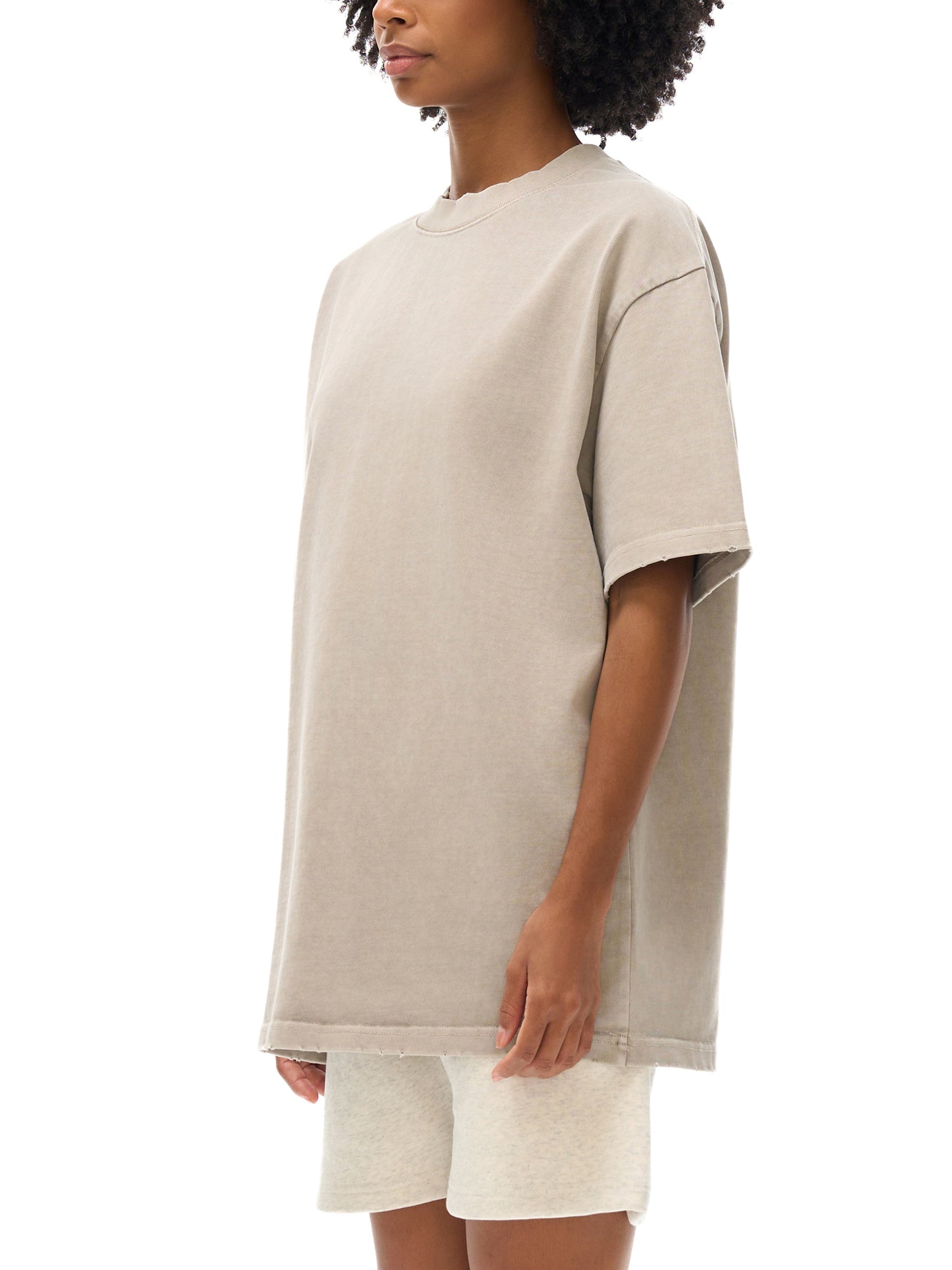 Humanist Heavyweight Vintage Washed Frayed T-Shirt – Washed Sand Description: