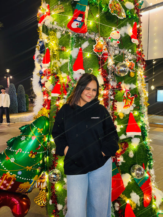 HUMANIST Classic Black Hoodie – Premium Comfort Streetwear