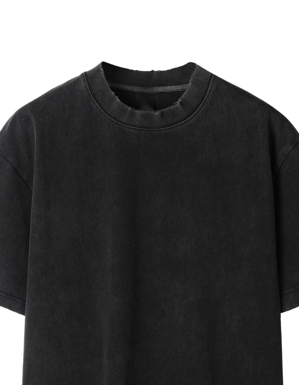 Humanist Heavyweight Vintage Washed Frayed T-Shirt – Washed Black