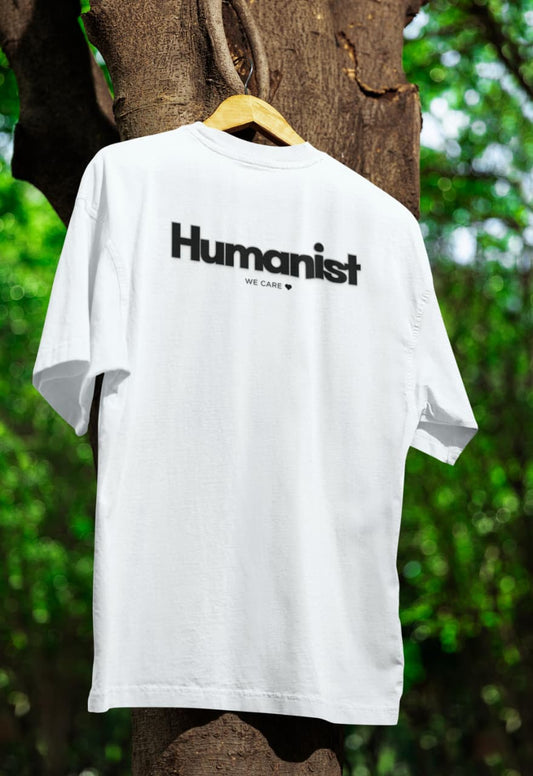 Humanist “We Care” Customisable White T-Shirt
