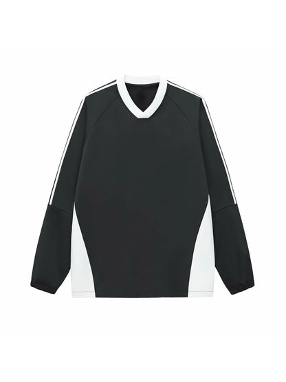 Color-Block V-Neck Long-Sleeve T-Shirt Humanist Shop