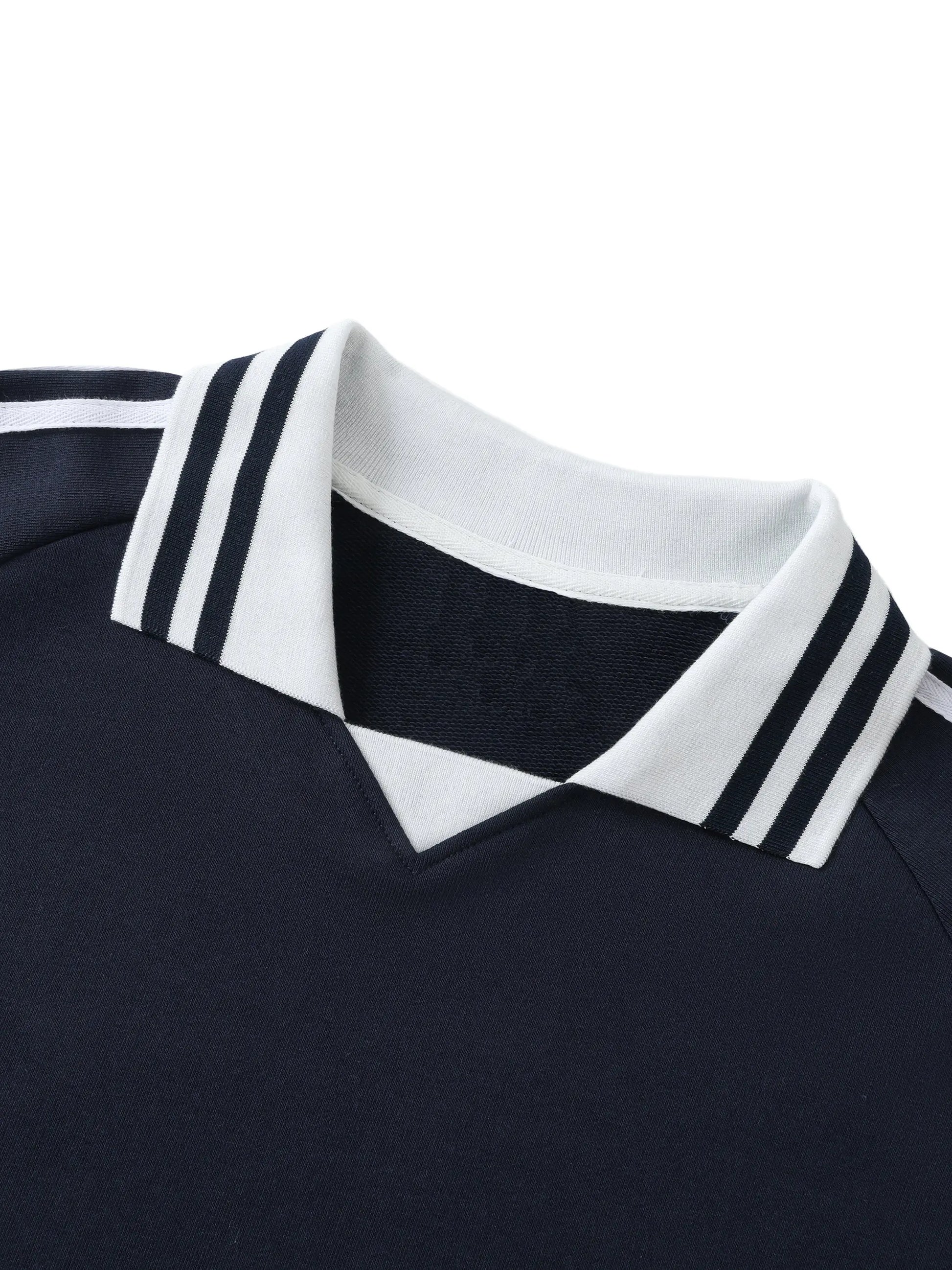 Contrast Striped Lapel Collar Tshirt Humanist Shop