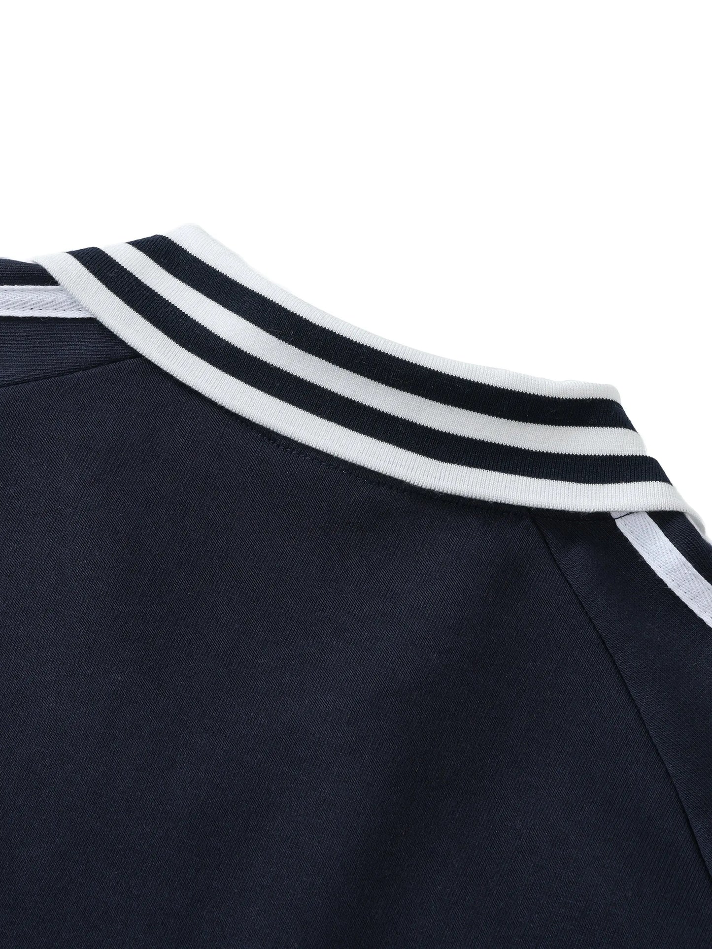 Contrast Striped Lapel Collar Tshirt Humanist Shop
