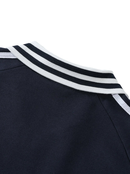Contrast Striped Lapel Collar Tshirt Humanist Shop