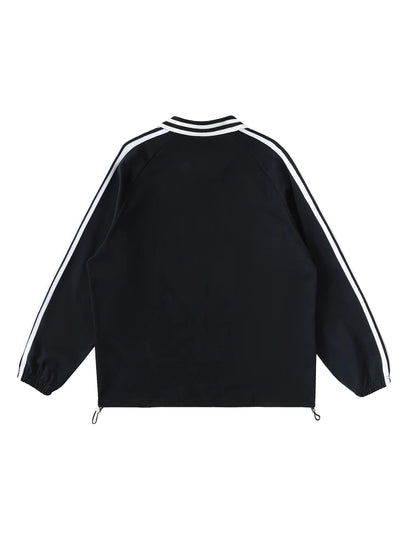 Contrast Striped Lapel Collar Tshirt Humanist Shop